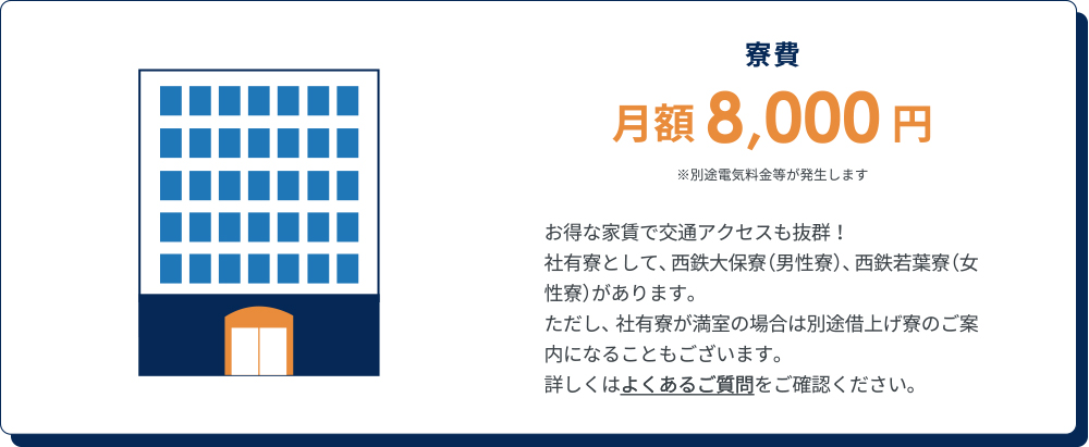 寮費 月額8,000円